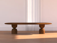 Baobab Rounded Corner Rectangular Shape Wood Dining Table